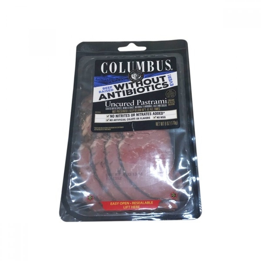 Columbus Pastrami Uncured 6oz SFV