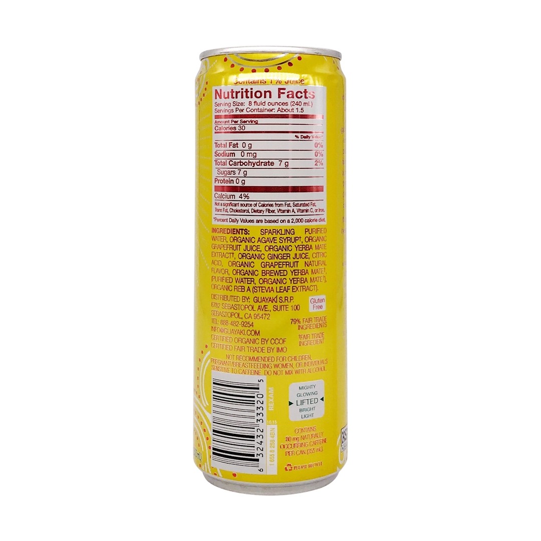 Guayaki Yerba Mate Sparkling Grapefruit Ginger 12oz